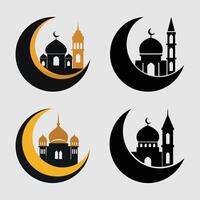 Set of mosque icons, set of mosque icons, set of color mosque vector