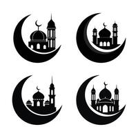 Set of mosque icons, set of mosque icons vector