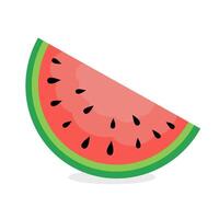 Watermelon slice, flat design, white background, summer concept vector