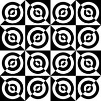 Circle visual illusion seamless pattern in black and white vector