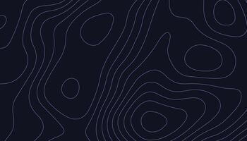 Dark Topographic Contour Map Background. Abstract Elevation Line Art vector