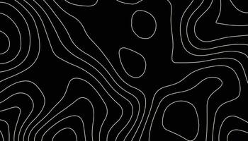 Dark Topographic Map Background. Black and Gold Contour Line Pattern vector