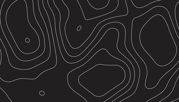 Modern Black and White Topographic Line Art. Abstract Contour Map Background vector