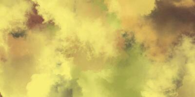 Earthy Yellow and Green Abstract Watercolor Texture. Cloudy Artistic Background vector