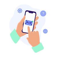 Unread new message. Sending messages phone vector