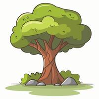 Stylized Cartoon Tree Drawing vector