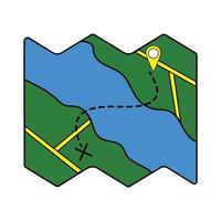 Illustration of a Navigational Map with Route vector