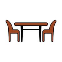 Minimalist Table and Chairs Illustration vector