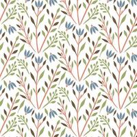 floral pattern with delicate leaf details and seamless nature inspired ornamental elements for fabric printing vector