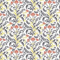 floral pattern with intricate botanical illustrations and seamless repeating stems for wrapping paper vector
