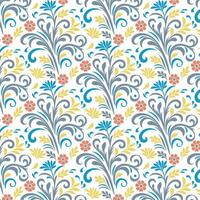 seamless floral pattern with botanical tile inspired details and intricate stems for wrapping and card designs vector