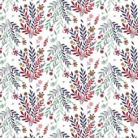floral pattern with elegant botanical details and seamless ornamental foliage textures for wrapping paper and prints vector