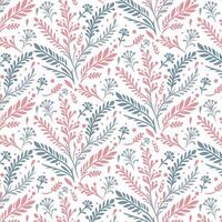 floral pattern with intricate botanical elements and seamless stylized foliage for textile and wallpaper printing vector