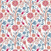 seamless floral pattern with garden inspired nature elements and ornamental foliage for wrapping paper vector