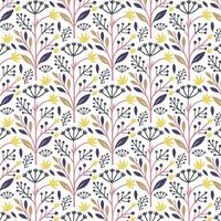 floral pattern with delicate foliage and botanical stems for seamless textile and wallpaper printing vector