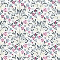seamless floral pattern with botanical drawing and detailed plant elements for fabric and wrapping paper vector