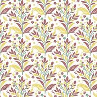 seamless floral pattern with stylized blossoms and intricate leaf motifs for wallpaper and textile applications vector