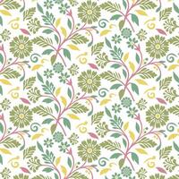 seamless floral pattern with garden inspired botany and delicate flower stems for fabric and wrapping paper vector