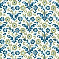 floral pattern with botanical foliage and blooming stems for seamless background and textile applications vector