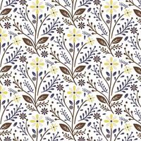 seamless floral pattern with detailed flower stems and botanical textures for elegant textile applications vector