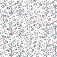seamless floral pattern with nature inspired plant illustrations and delicate leaf details for textile printing vector