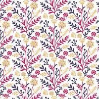 floral pattern with garden inspired leaf motifs and seamless ornamental blossoms for wrapping paper and textiles vector