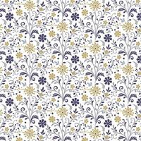 botanical floral pattern with delicate stems and ornamental details for nature inspired wrapping and fabric vector