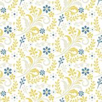 seamless floral pattern with spring inspired blossoms and intricate ornamental elements for textile and wallpaper vector
