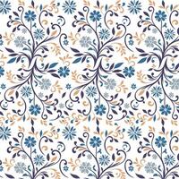 seamless floral pattern with field inspired blossoms and delicate leaf arrangements for textile applications vector