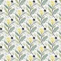 floral pattern with stylish nature inspired botanical illustrations and seamless ornamental textures for fabric printing vector