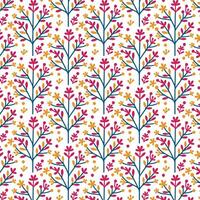 seamless floral pattern with seasonal botanical foliage and ornamental blossoms for wrapping paper and fabric printing vector
