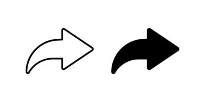 Arrow icon set. Forward sign. for mobile concept and web design. illustration on white background vector