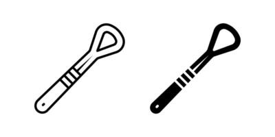 Tongue cleaner icon set, for mobile concept and web design on white background vector