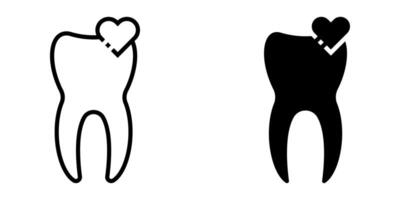 Tooth icon set, for mobile concept and web design on white background vector
