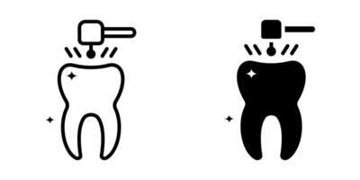 Tooth Drill icon set. for mobile concept and web design on white background vector