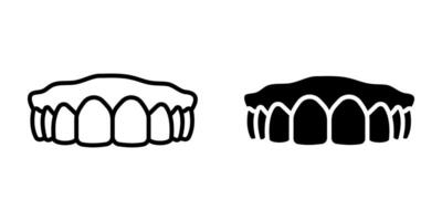 Tooth icon set. for mobile concept and web design on white background vector
