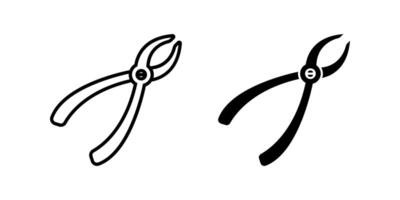 Tooth Pliers icon set. for mobile concept and web design on white background vector
