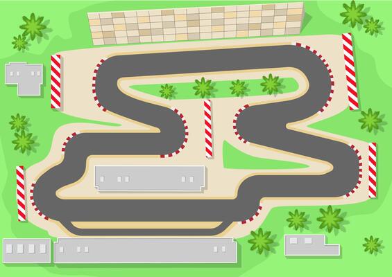 Race track top view