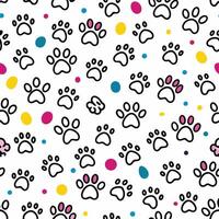 seamless pattern with prints and dots white background vector