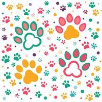 paw prints seamless pattern , vector