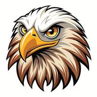 an eagle head with a big beak and yellow eyes , vector