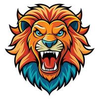 lion head mascot mascot head, white background vector