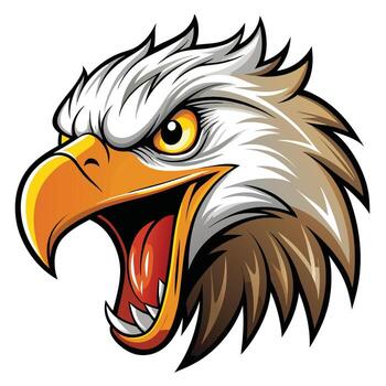 eagle head with open mouth open beak vector