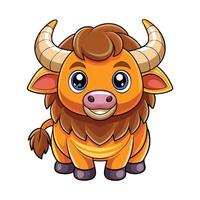 buffalo character illustration white background vector