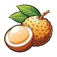 an image of a luau fruit with a green leaf vector