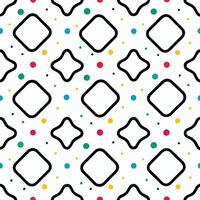 a pattern with squares and circles white background vector