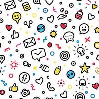 a colorful pattern with social icons vector