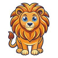 cartoon lion standing on white background vector