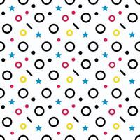 seamless pattern with colorful circles and stars on white background vector