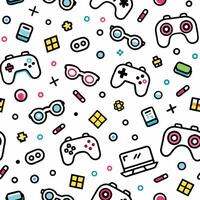 a seamless pattern with game controllers and other vector